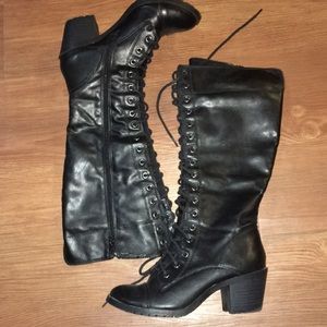 Lace Knee high boots